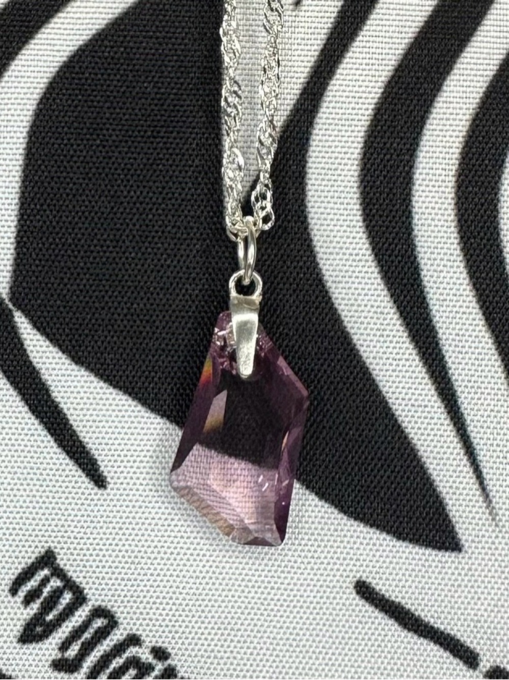 Swarovski Crystal Pendant Necklace - Lilac
